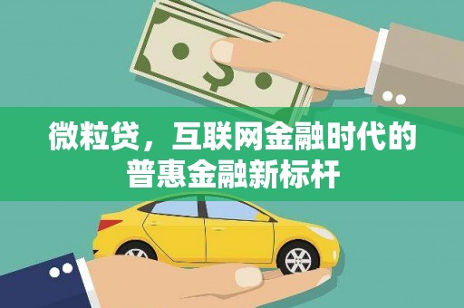 巩义微粒贷，互联网金融时代的普惠金融新标杆