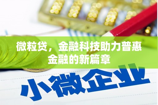 巩义微粒贷，金融科技助力普惠金融的新篇章