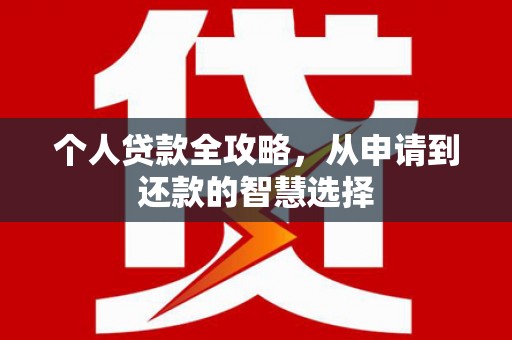 巩义个人贷款全攻略，从申请到还款的智慧选择