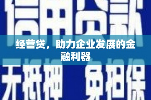 巩义经营贷，助力企业发展的金融利器