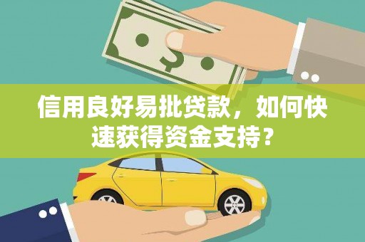 巩义信用良好易批贷款，如何快速获得资金支持？