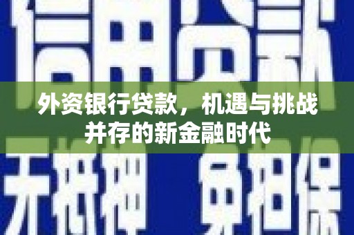 巩义外资银行贷款，机遇与挑战并存的新金融时代
