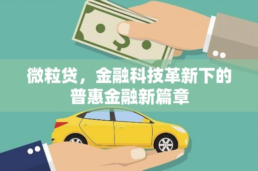 巩义微粒贷，金融科技革新下的普惠金融新篇章