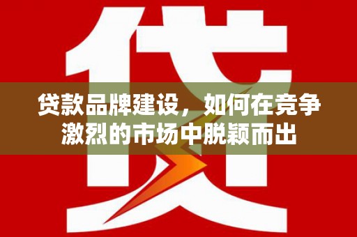巩义贷款品牌建设，如何在竞争激烈的市场中脱颖而出