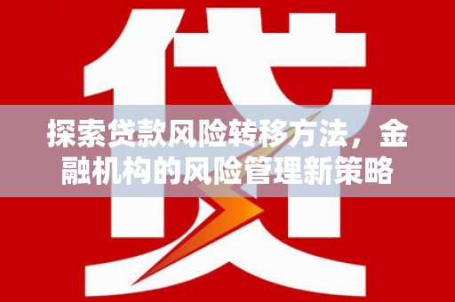 巩义探索贷款风险转移方法，金融机构的风险管理新策略