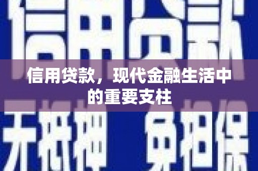 巩义信用贷款，现代金融生活中的重要支柱