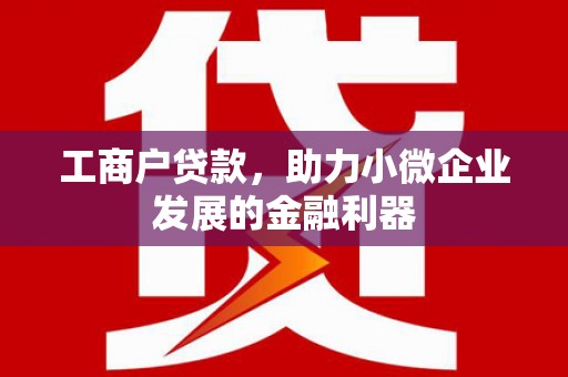 巩义工商户贷款，助力小微企业发展的金融利器