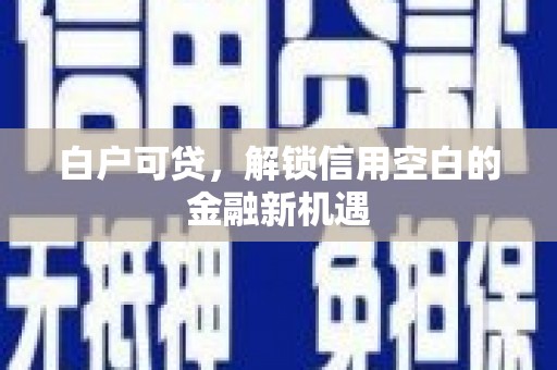 巩义白户可贷，解锁信用空白的金融新机遇