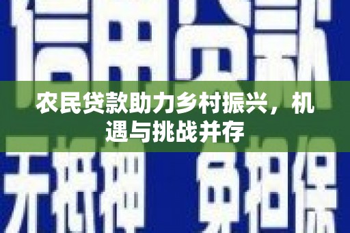 巩义农民贷款助力乡村振兴，机遇与挑战并存