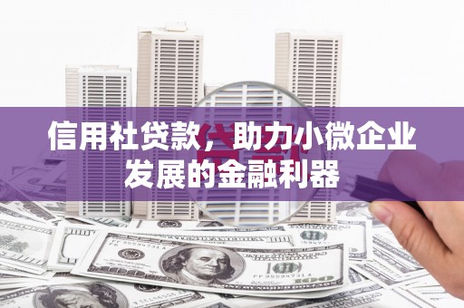 巩义信用社贷款，助力小微企业发展的金融利器