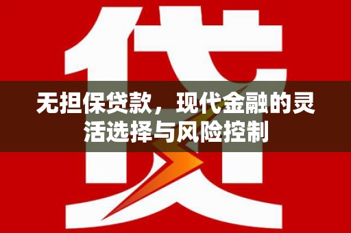 巩义无担保贷款，现代金融的灵活选择与风险控制