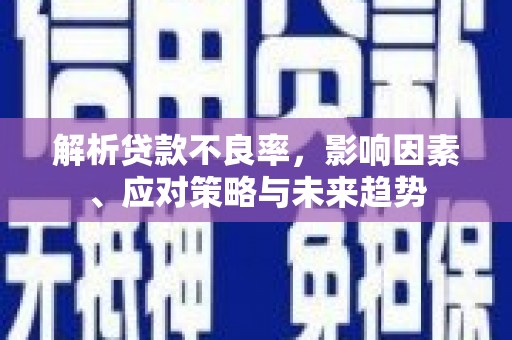 巩义解析贷款不良率，影响因素、应对策略与未来趋势
