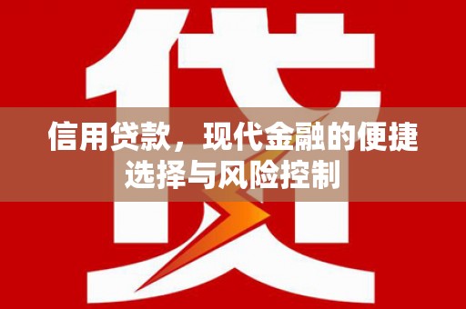 巩义信用贷款，现代金融的便捷选择与风险控制