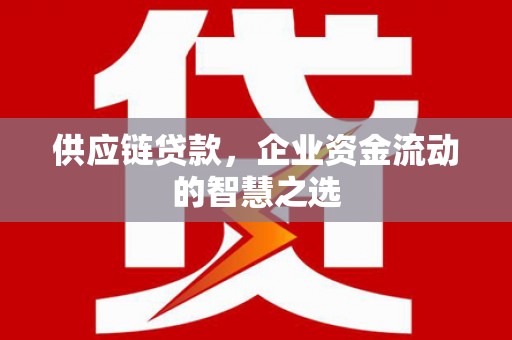 巩义供应链贷款，企业资金流动的智慧之选