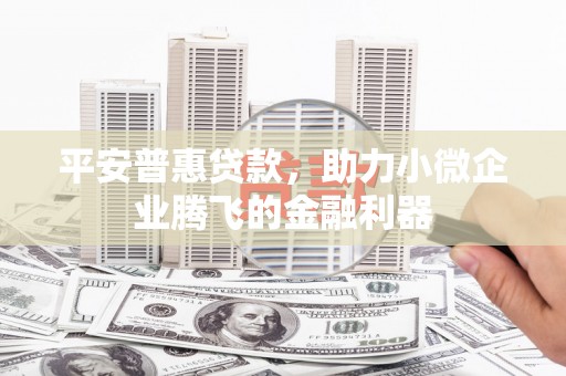 巩义平安普惠贷款，助力小微企业腾飞的金融利器