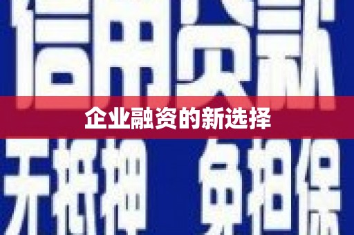 巩义企业融资的新选择
