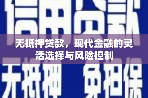 巩义无抵押贷款，现代金融的灵活选择与风险控制