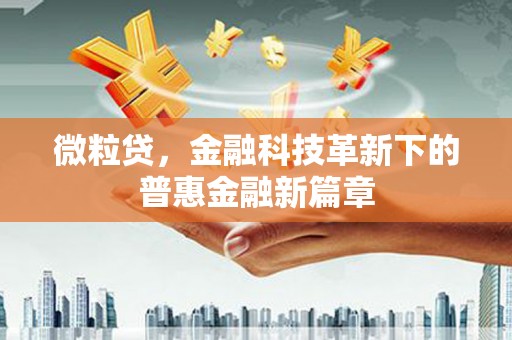 巩义微粒贷，金融科技革新下的普惠金融新篇章
