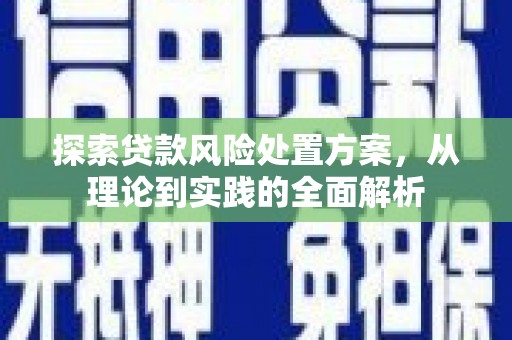 巩义探索贷款风险处置方案，从理论到实践的全面解析
