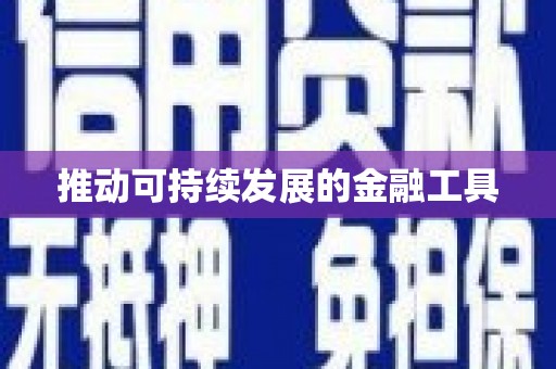 巩义推动可持续发展的金融工具