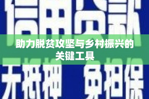 巩义助力脱贫攻坚与乡村振兴的关键工具